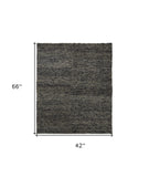 Homeroots 4' X 6' Gray And Black Wool Hand Woven Area Rug Gray,Taupe,Black Wool 515280