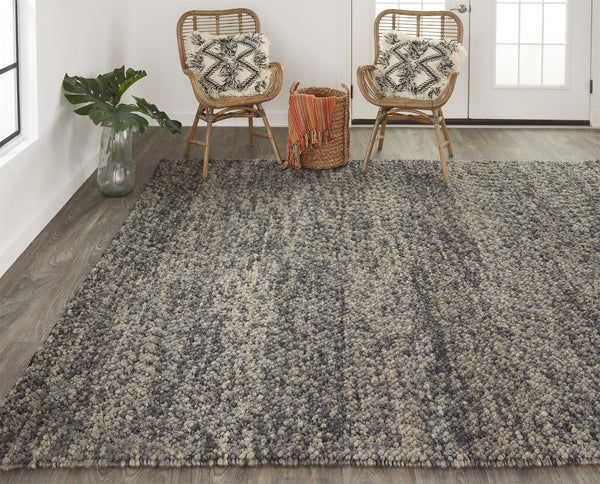 Homeroots 8' X 11' Gray Taupe And Black Wool Hand Woven Stain Resistant Area Rug Gray,Taupe,Black Wool 515282