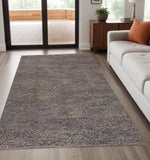 Homeroots 5' X 8' Purple And Gray Wool Hand Woven Distressed Area Rug Purple,Taupe,Gray Wool 515285