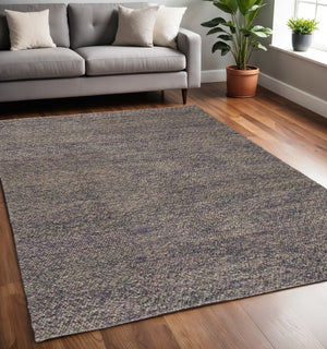 HomeRoots 10' Abstract Shag Wool Area Rug - Hand-Woven in Gray and Black for Comfort, Style, and Durability 5' X 8' 515285