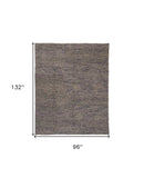 Homeroots 8' X 11' Purple And Gray Wool Hand Woven Distressed Area Rug Purple,Taupe,Gray Wool 515286