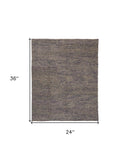 Homeroots 2' X 3' Purple And Gray Wool Hand Woven Distressed Area Rug Purple,Taupe,Gray Wool 515287