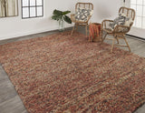 Homeroots 5' X 8' Orange Red Wool Hand Woven Distressed Area Rug Brown,Orange,Red Wool 515289