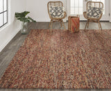 Homeroots 5' X 8' Orange Red Wool Hand Woven Distressed Area Rug Brown,Orange,Red Wool 515289