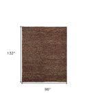 Homeroots 8' X 11' Brown And Orange Wool Hand Woven Distressed Area Rug Brown,Orange,Red Wool 515290