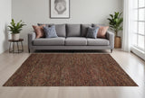 Homeroots 8' X 11' Brown And Orange Wool Hand Woven Distressed Area Rug Brown,Orange,Red Wool 515290