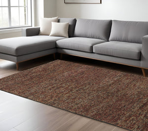 HomeRoots 10' Abstract Shag Wool Area Rug - Hand-Woven in Gray and Black for Comfort, Style, and Durability 8' X 11' 515290
