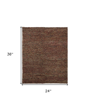 Homeroots 2' X 3' Orange Red Wool Hand Woven Distressed Area Rug Brown,Orange,Red Wool 515291