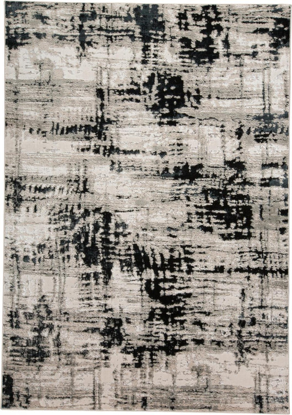 HomeRoots 9' Modern Black Gray and White Abstract Area Rug - Stylish, Durable Design for Any Room Space 5' X 8' 515293