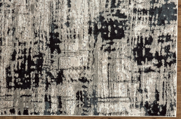 HomeRoots 9' Modern Black Gray and White Abstract Area Rug - Stylish, Durable Design for Any Room Space 8' X 10' 515294