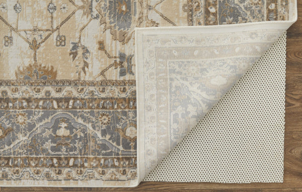 HomeRoots 9' Elegant Tan Ivory and Gray Oriental Area Rug for Luxurious Comfort in Any Room Decor Style 4' X 6' 515298