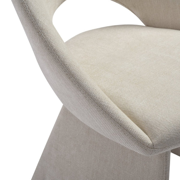 English Elm Angelina Curved Back Upholstered Dining Chairs Set of 2 Cream Modern Armless B2736P464808
