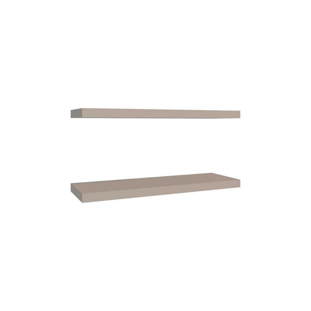 English Elm Floating Shelves - Sleek Taupe Design, 2 Modern Shelves For Stylish Storage & Display In Any Room B097P250916