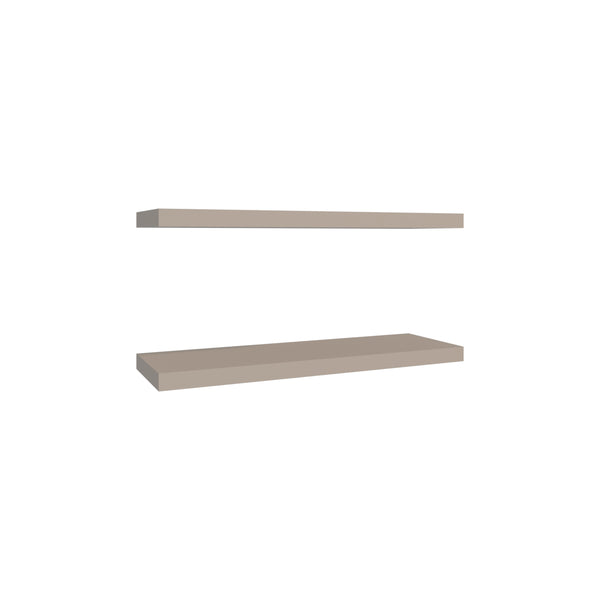 English Elm Floating Shelves - Sleek Taupe Design, 2 Modern Shelves For Stylish Storage & Display In Any Room B097P250916