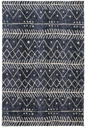 HomeRoots 10' Blue and Ivory Striped Area Rug – Stain-Resistant, Coastal Charm for Modern Homes and Busy Families 4' X 6' 515307