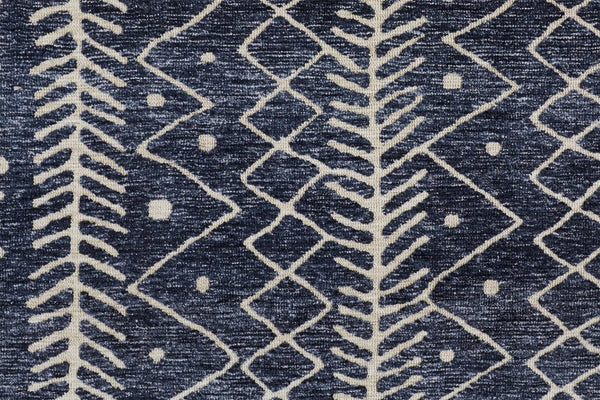 HomeRoots 10' Blue and Ivory Striped Area Rug – Stain-Resistant, Coastal Charm for Modern Homes and Busy Families 4' X 6' 515307