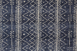 HomeRoots 10' Blue and Ivory Striped Area Rug – Stain-Resistant, Coastal Charm for Modern Homes and Busy Families 4' X 6' 515307