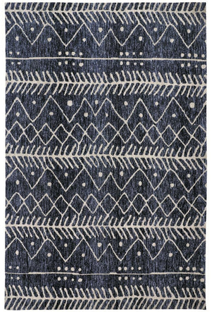 HomeRoots 10' Blue and Ivory Striped Area Rug – Stain-Resistant, Coastal Charm for Modern Homes and Busy Families 5' X 8' 515308