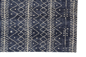 HomeRoots 10' Blue and Ivory Striped Area Rug – Stain-Resistant, Coastal Charm for Modern Homes and Busy Families 8' X 10' 515309