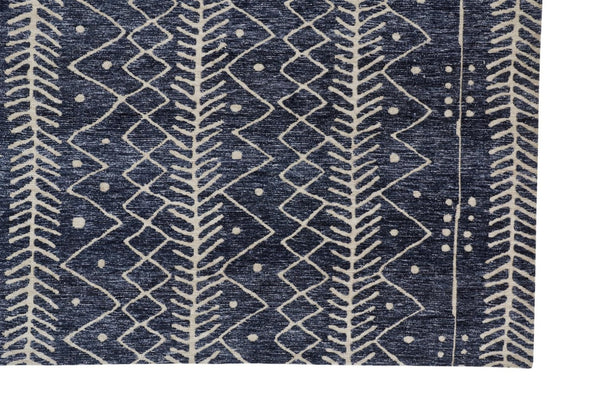 HomeRoots 10' Blue and Ivory Striped Area Rug – Stain-Resistant, Coastal Charm for Modern Homes and Busy Families 8' X 10' 515309
