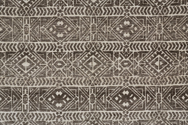 Homeroots 4' X 6' Brown Taupe And Ivory Striped Stain Resistant Area Rug Brown,Taupe,Ivory Polyester 515311