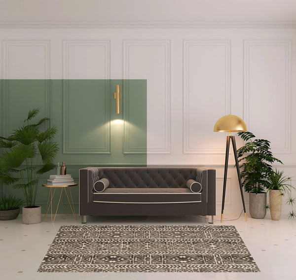 Homeroots 5' X 8' Brown Taupe And Ivory Striped Stain Resistant Area Rug Brown,Taupe,Ivory Polyester 515312