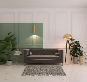 Homeroots 4' X 6' Gray Black And Ivory Striped Stain Resistant Area Rug Gray,Black,Ivory Polyester 515315