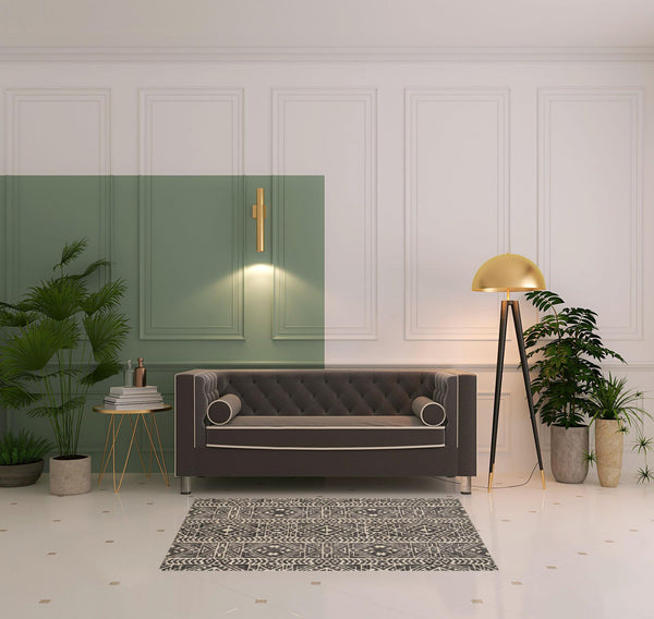 Homeroots 4' X 6' Gray Black And Ivory Striped Stain Resistant Area Rug Gray,Black,Ivory Polyester 515315