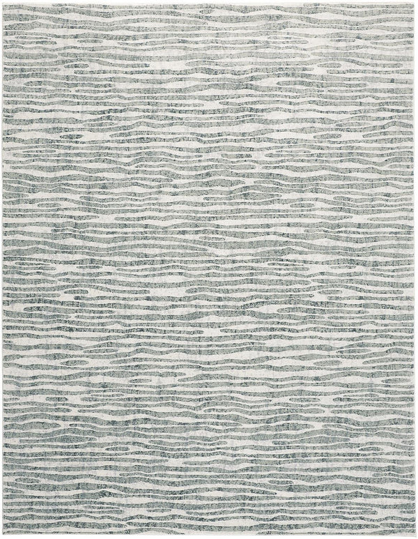 Homeroots 8' X 10' Gray And Ivory Striped Distressed Non Skid Area Rug  Polypropylene 515321