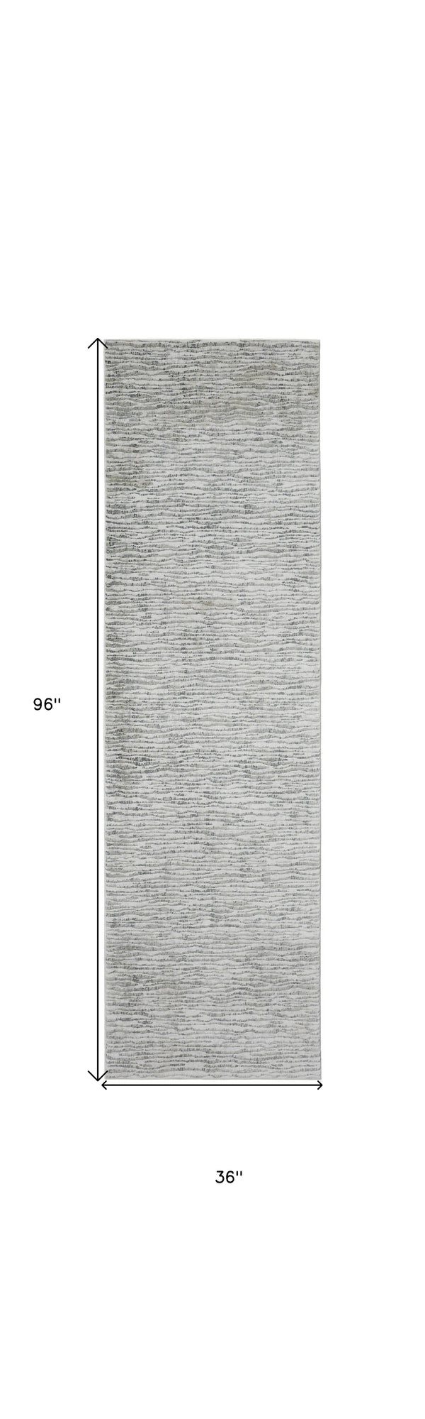 Homeroots 8' Gray Green And Ivory Striped Distressed Stain Resistant Runner Rug  Polypropylene 515323