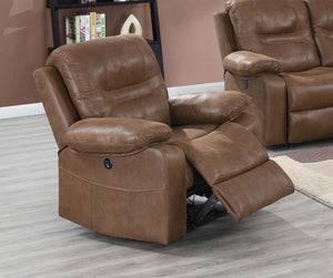English Elm Modern Leatherette Power Recliner with Usb Port Plush Arms for Living Room Comfort B011P467870