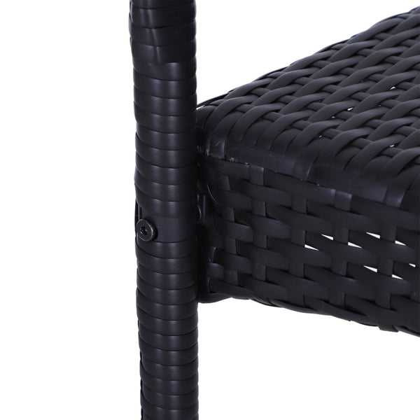 English Elm Outsunny 3-Piece Rattan Wicker Bar Set With Ice Bucket, Stylish Patio Furniture For Poolside Relaxation W2225P217540-GIGA