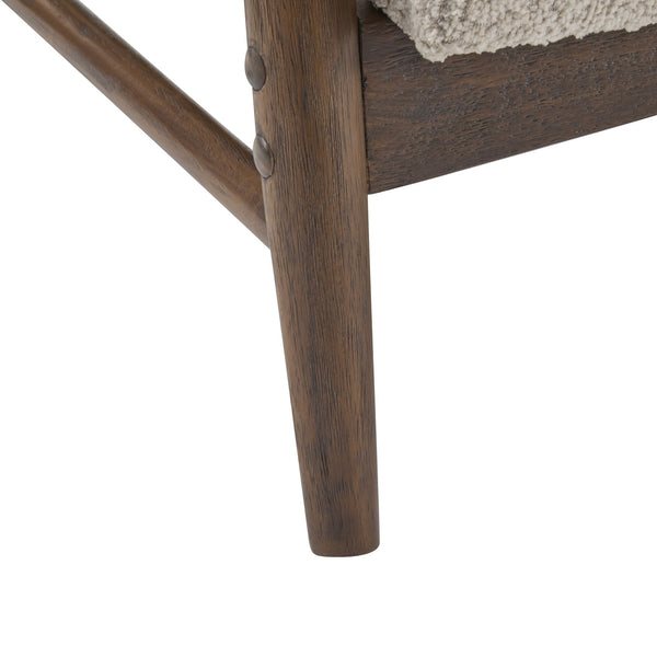 English Elm Christopher Knight Home® - Boucle Mid-Century Flared Arms Loveseat with Elm Legs — Plush Bouclé Upholstery, Cozy Modern Accent (57.5") Almond,Walnut N771P294675V