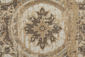 Homeroots 4' X 6' Tan Brown And Gray Power Loom Distressed Area Rug  Viscose 515492