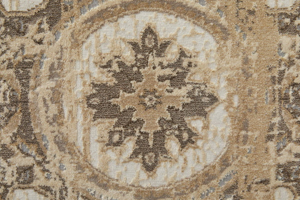 Homeroots 4' X 6' Tan Brown And Gray Power Loom Distressed Area Rug  Viscose 515492