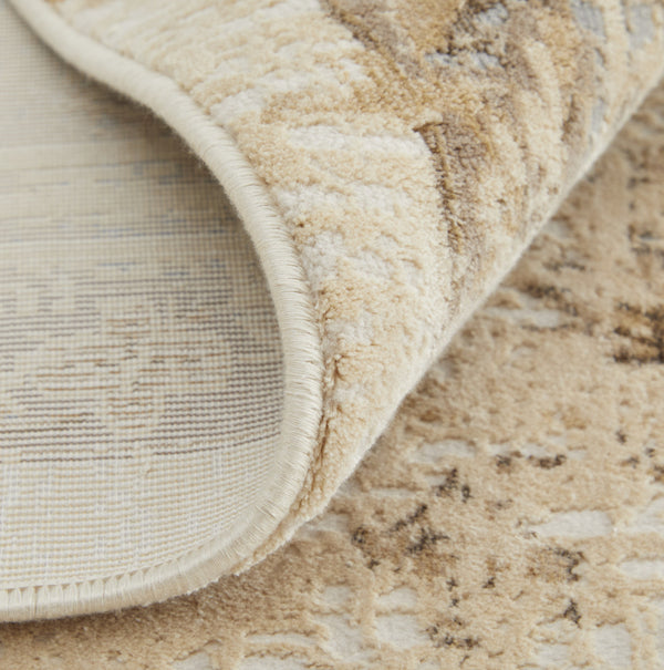 Homeroots 4' X 6' Tan Brown And Gray Power Loom Distressed Area Rug  Viscose 515492