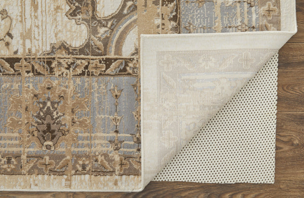 Homeroots 5' X 8' Tan Brown And Gray Power Loom Distressed Area Rug  Viscose 515493