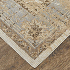 Homeroots 8' X 10' Tan Brown And Gray Power Loom Distressed Area Rug  Viscose 515494