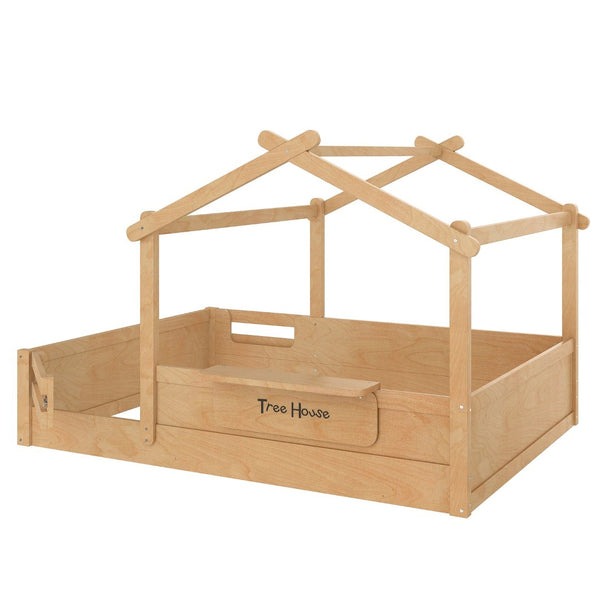 English Elm Twin Low Loft Bed Solid Pine Frame with Built-in Led Lighting and Storage Shelves Natural W1580P396333