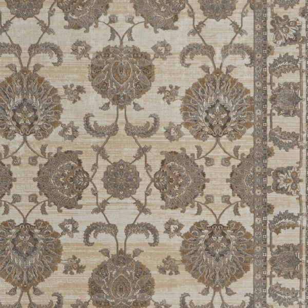 HomeRoots 9' Elegant Tan and Brown Oriental Area Rug - Luxurious Viscose Pile for Timeless Home Decor Style 8' X 10' 515500