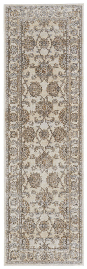 HomeRoots 9' Elegant Tan and Brown Oriental Area Rug - Luxurious Viscose Pile for Timeless Home Decor Style 8' Runner 515501
