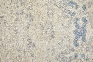 Homeroots 8' X 10' Blue And Ivory Power Loom Distressed Area Rug  Polypropylene 515516