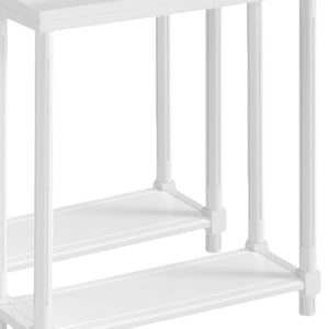Homeroots Set Of Two 24" White Wood Rectangular End Tables With Shelf   515519