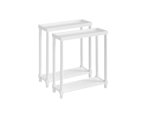 Homeroots Set Of Two 24" White Wood Rectangular End Tables With Shelf   515519