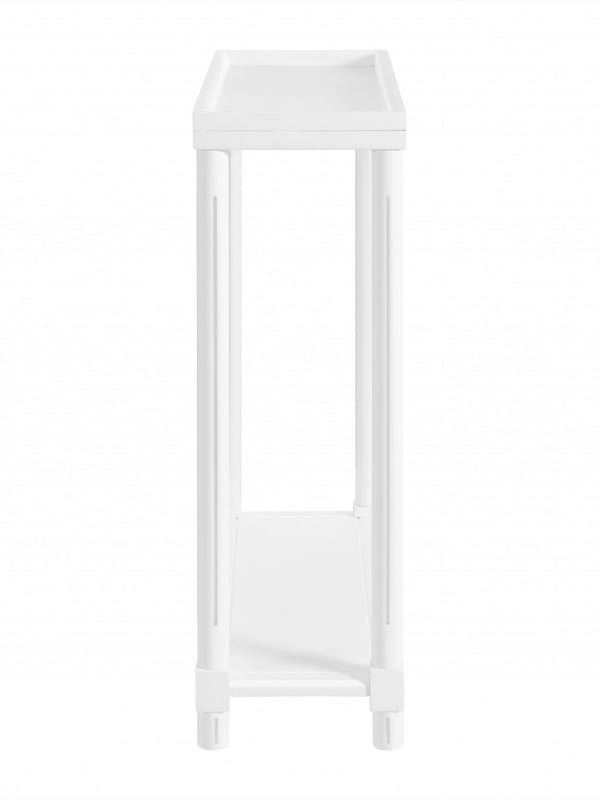 Homeroots Set Of Two 24" White Wood Rectangular End Tables With Shelf   515519