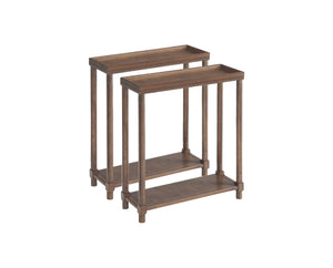 Homeroots Set Of Two 24" Brown Wood Rectangular End Tables With Shelf   515520