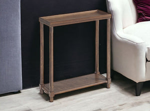 Homeroots Set Of Two 24" Brown Wood Rectangular End Tables With Shelf   515520