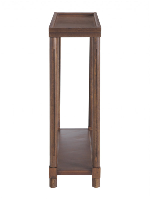 Homeroots Set Of Two 24" Brown Wood Rectangular End Tables With Shelf   515520