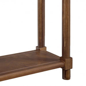 HomeRoots Set of Two 24" Brown Wood End Tables with Shelf - Rustic Charm for Living Room or Bedroom Use 515520