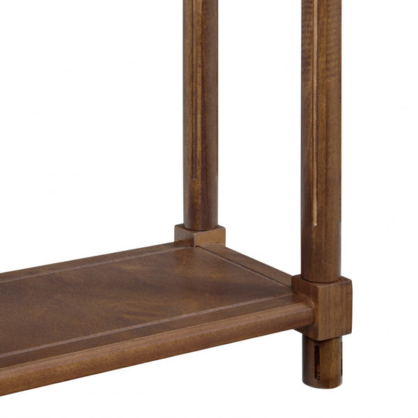 HomeRoots Set of Two 24" Brown Wood End Tables with Shelf - Rustic Charm for Living Room or Bedroom Use 515520